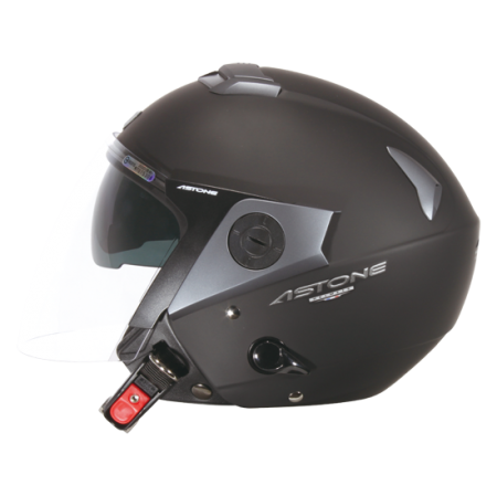 ASTONE RS 平光黑 素色 內墨片 3/4罩式帽款