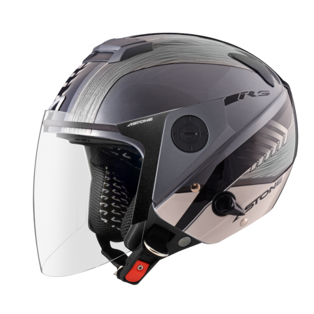 ASTONE RS 新灰 T65 米白 彩繪 內墨片 3/4罩式帽款