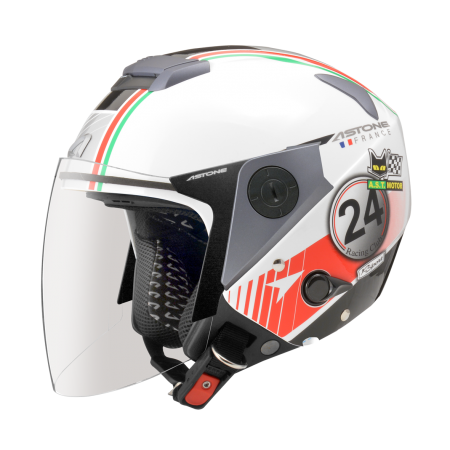 ASTONE RS 白 T62綠 彩繪 內墨片 3/4罩式帽款