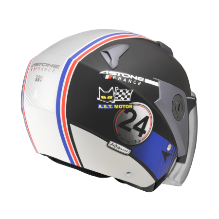 ASTONE RS 平光黑 T62藍紅 彩繪 內墨片 3/4罩式帽款
