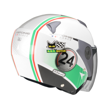 ASTONE RS 白 T62綠 彩繪 內墨片 3/4罩式帽款
