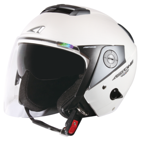 ASTONE RS 亮白 素色 內墨片 3/4罩式帽款