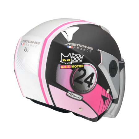 ASTONE RS 平光黑 T62桃紅 彩繪 內墨片 3/4罩式帽款