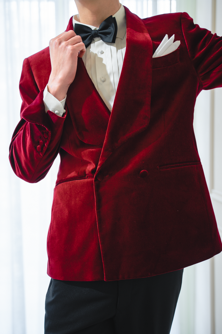 絲瓜領禮服外套 紅色