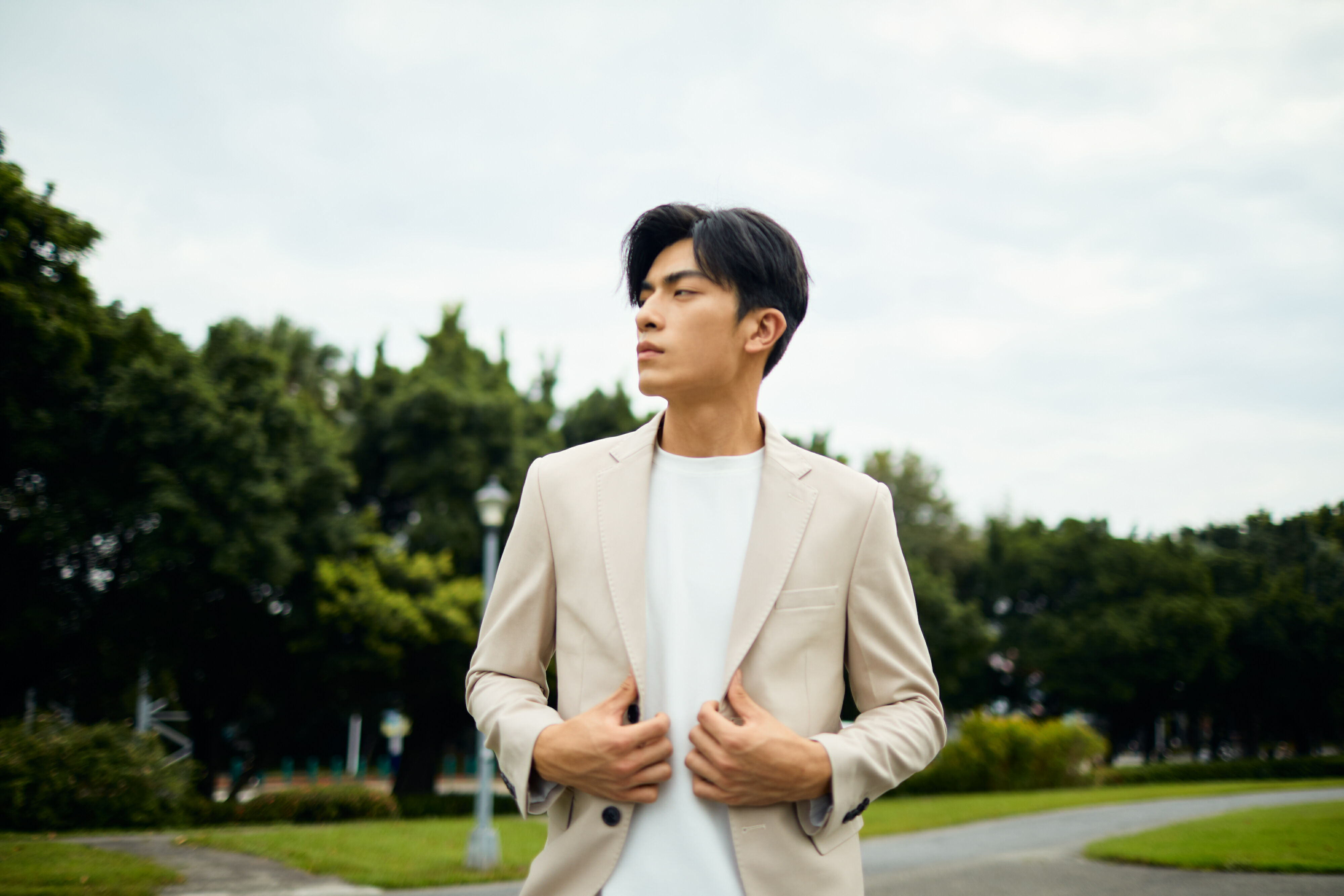 單排兩件式西裝 5281 杏色