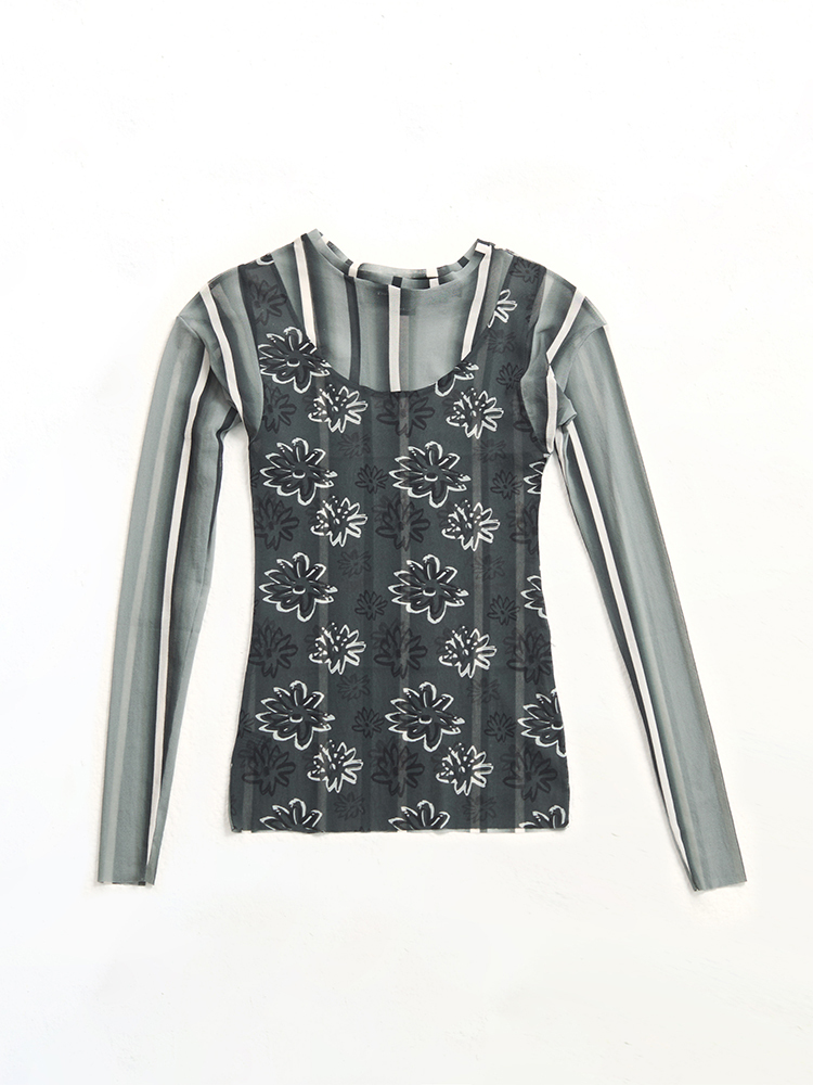 Long Sleeve Mesh Top