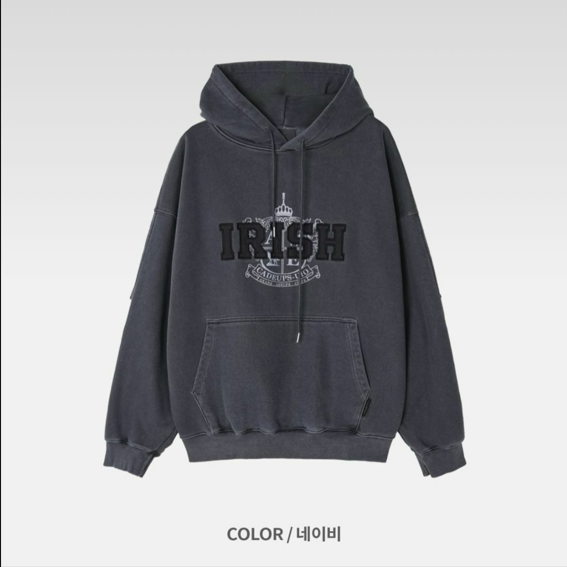 洗水英文字圖案連帽衛衣 Clear-045T