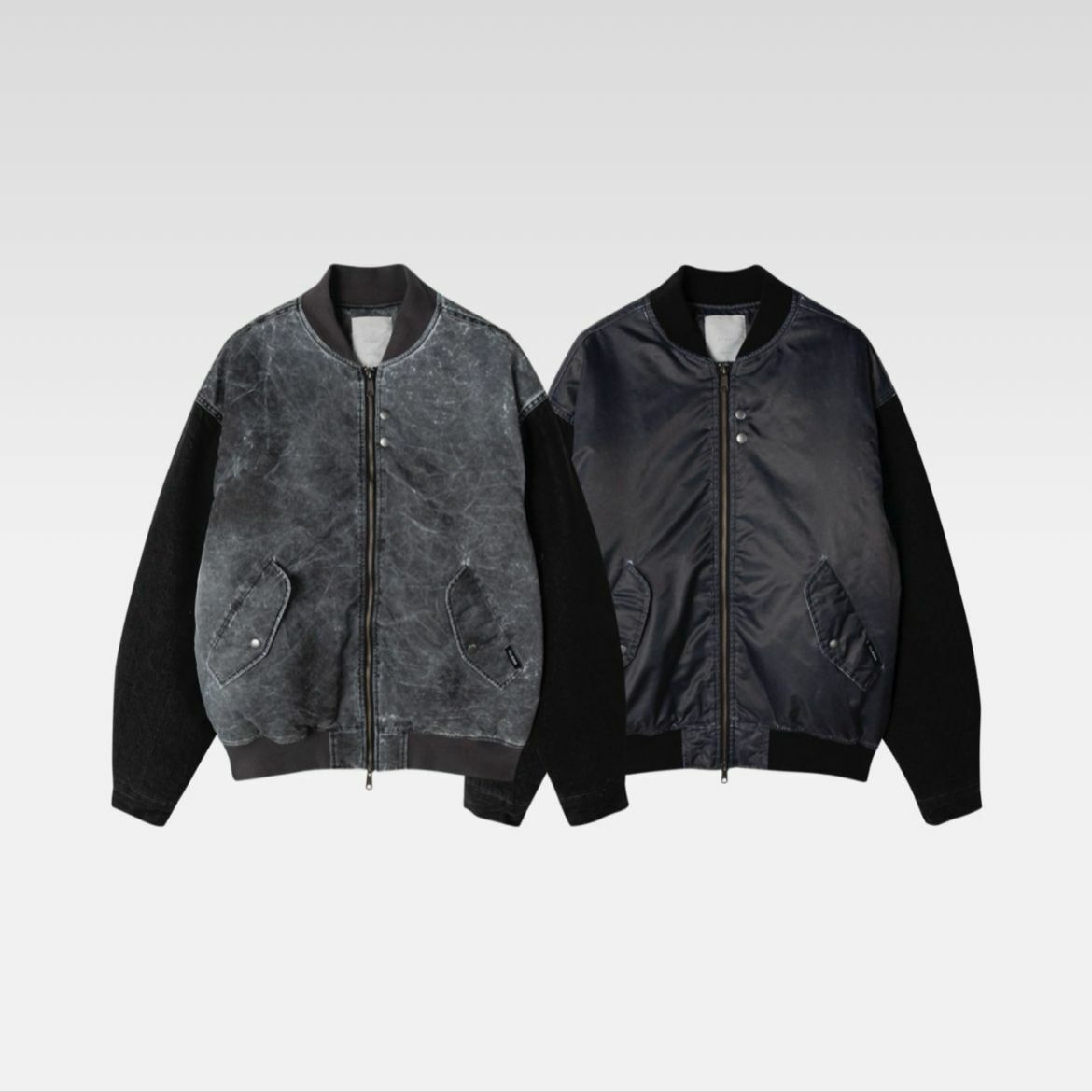 拼色拉鍊外套(夾棉) Clear-046JK