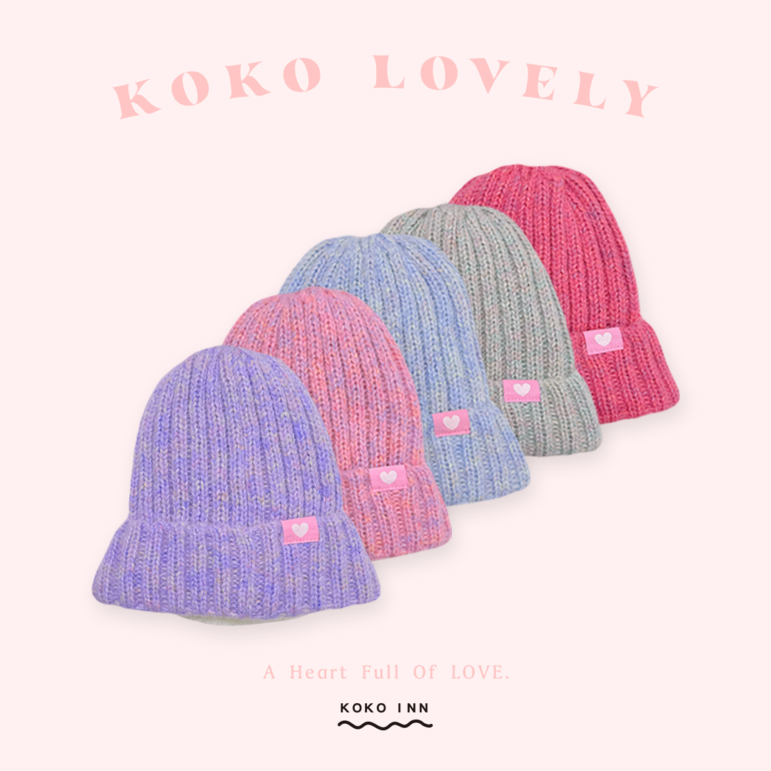 KOKO LOVELY 日系糖果混色針織保暖毛帽