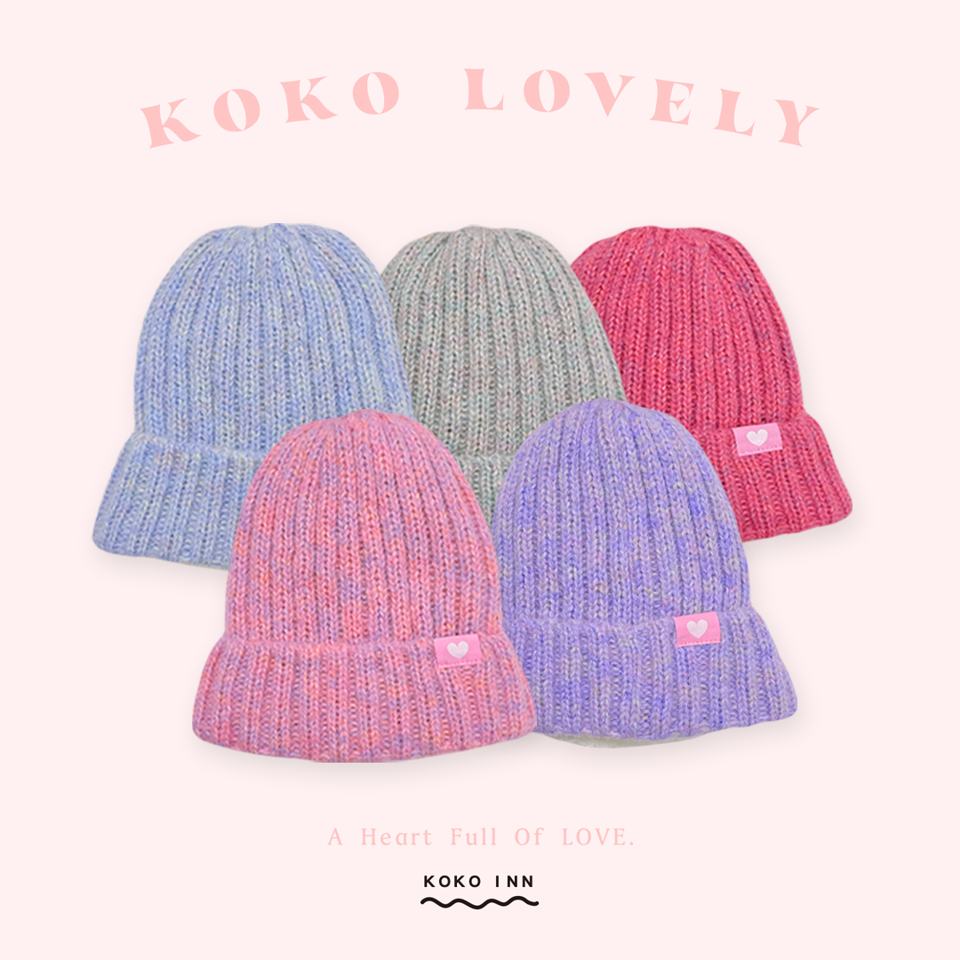 KOKO LOVELY 日系糖果混色針織保暖毛帽
