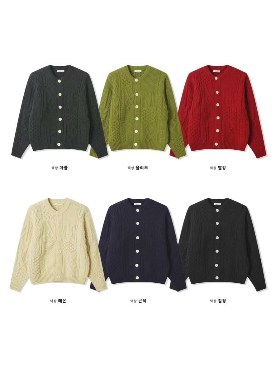 圓領暗紋開胸針織外套 JACKPOT-008JK