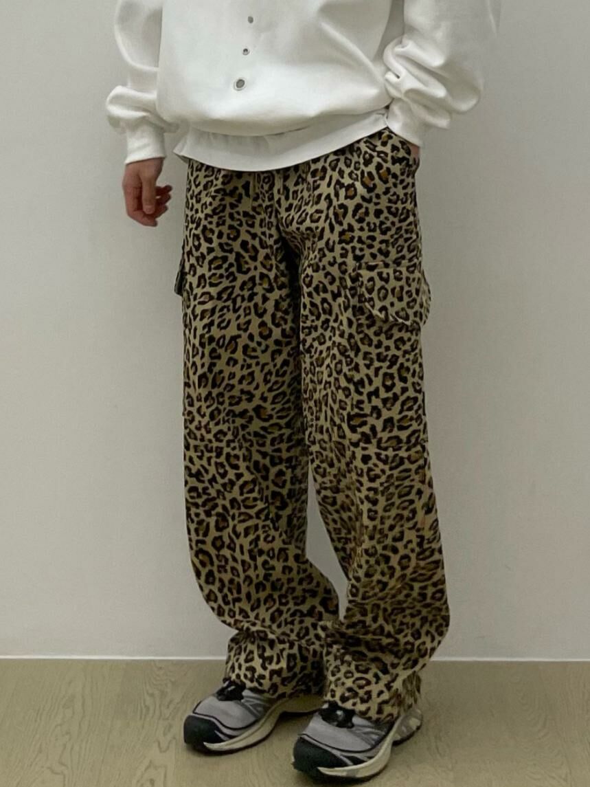 豹紋可束腳工裝鬆身褲 EASY-055P