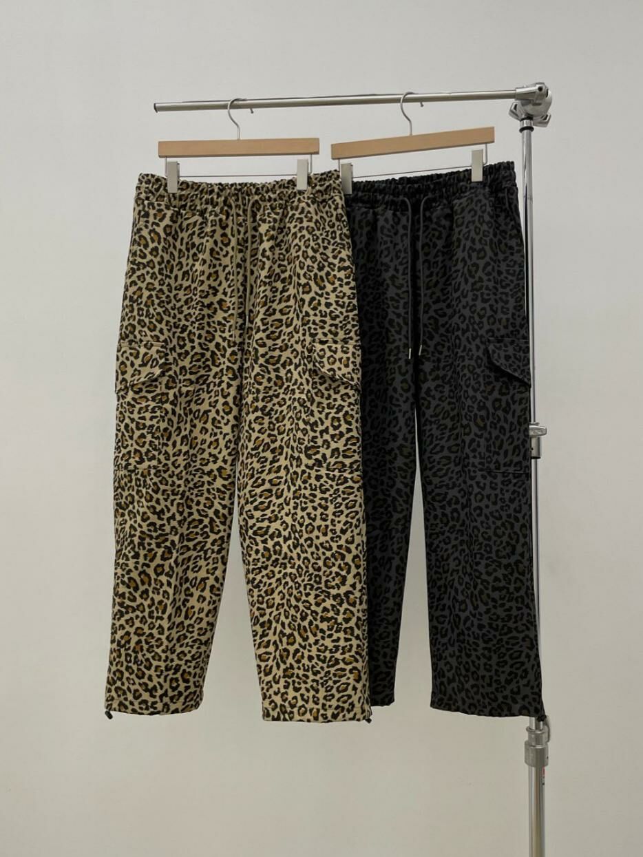 豹紋可束腳工裝鬆身褲 EASY-055P