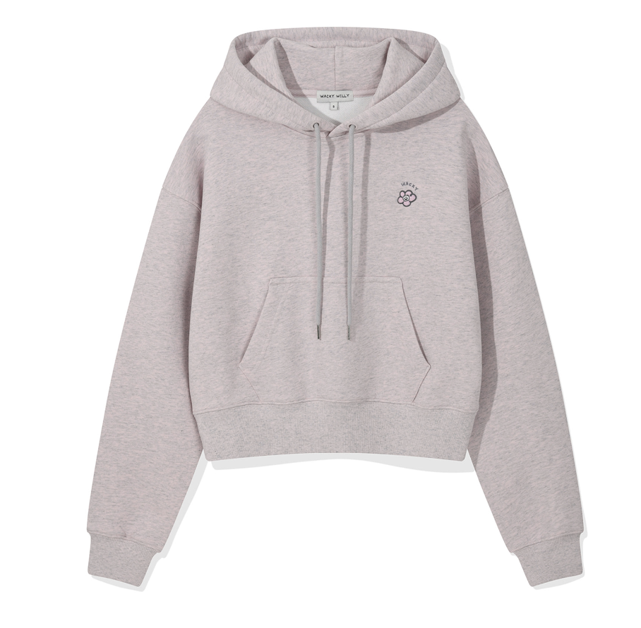 Wacky Willy Women's Lily Waffen Crop Hoodie Pink