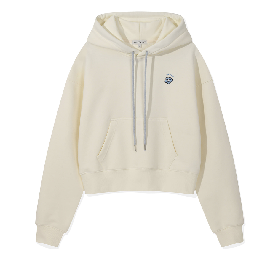 Wacky Willy Women's Lily Waffen Crop Hoodie Cream