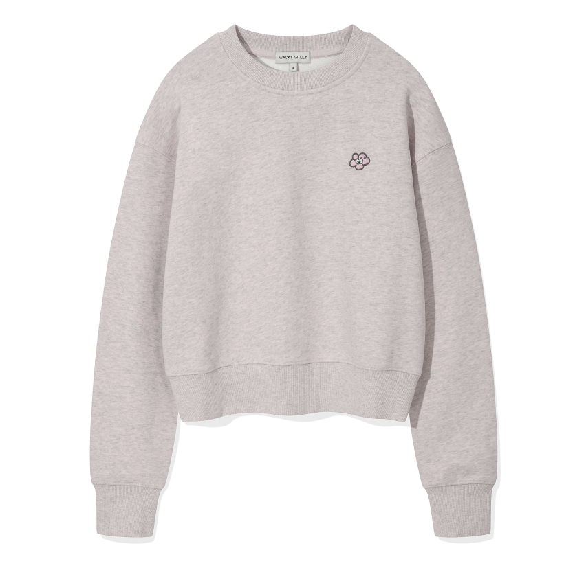 Wacky Willy Women's Lily Waffen Crop Man to Man Pink