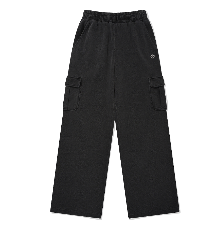 Wacky Willy Women's Semi-Wide Washed Cargo Pants Gray