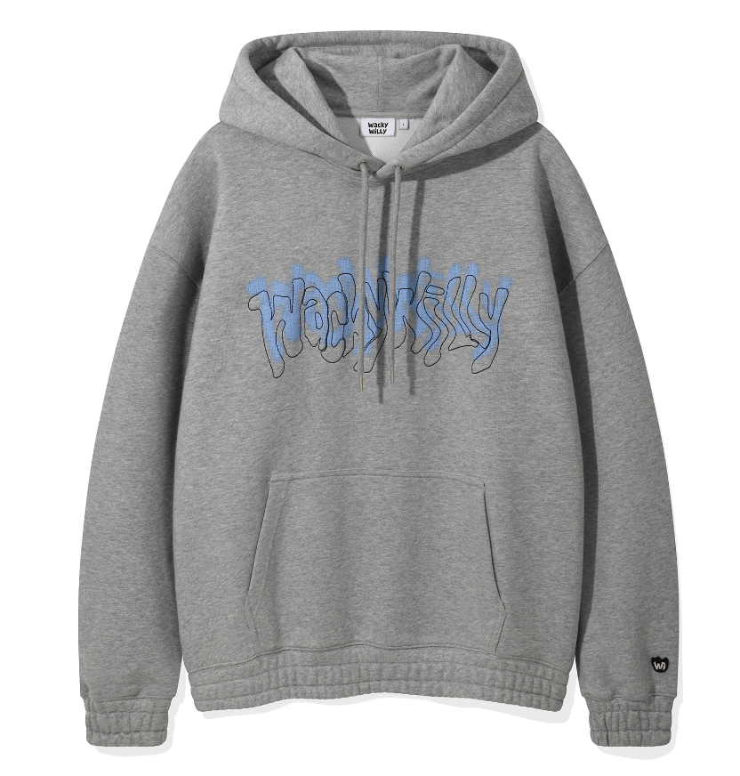 Wacky Willy Chainstitch Typo Hood Grey