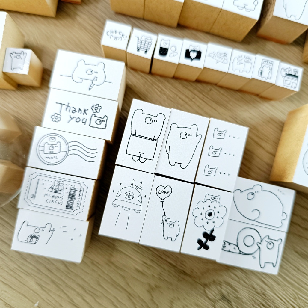 日本ainoあいの紙ものやさん  ．手帳木頭印章 M size 共13款