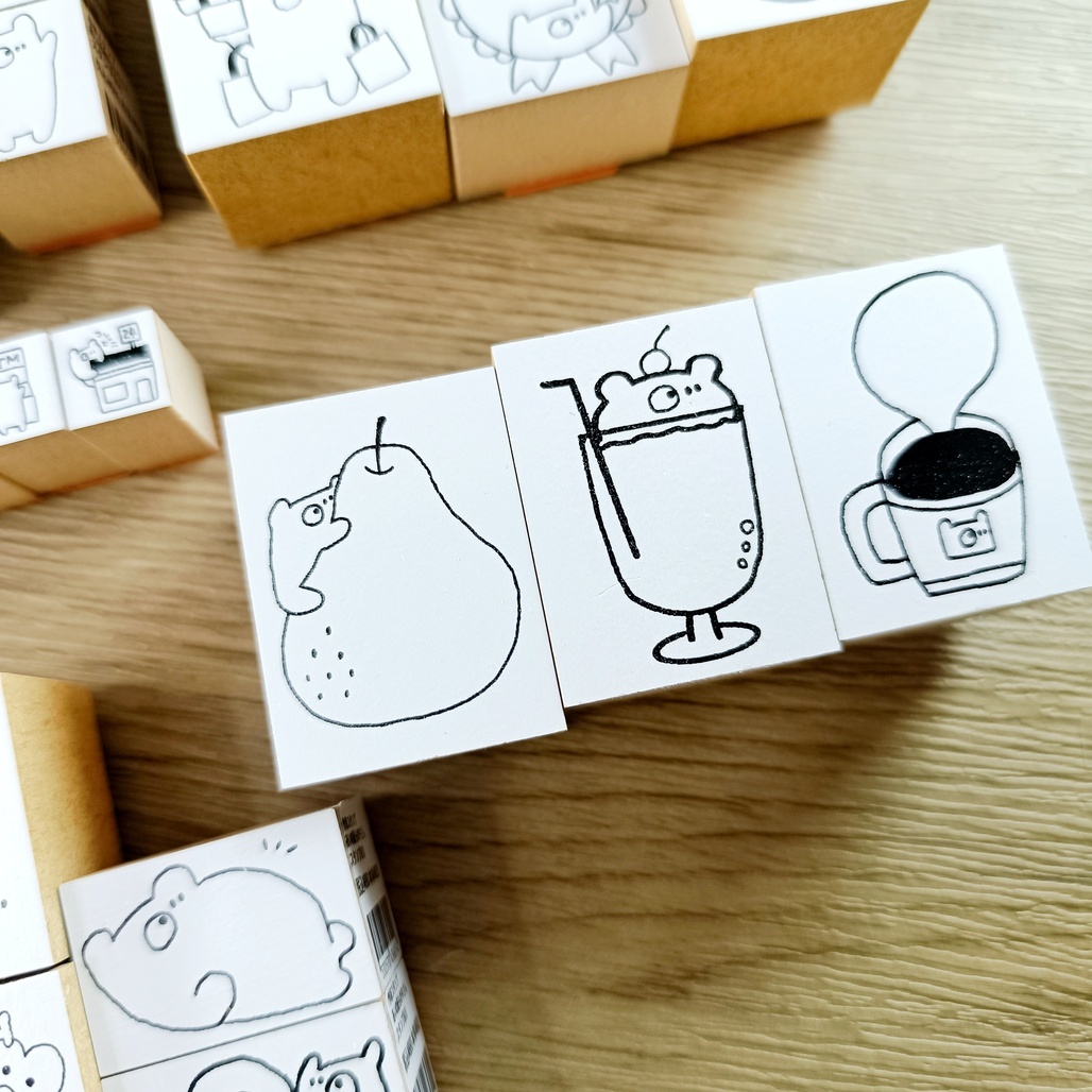 日本ainoあいの紙ものやさん  ．手帳木頭印章 2L size 共三款