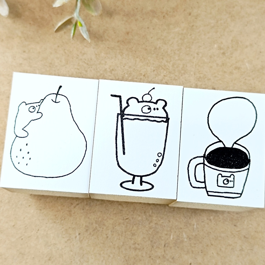 日本ainoあいの紙ものやさん  ．手帳木頭印章 2L size 共三款