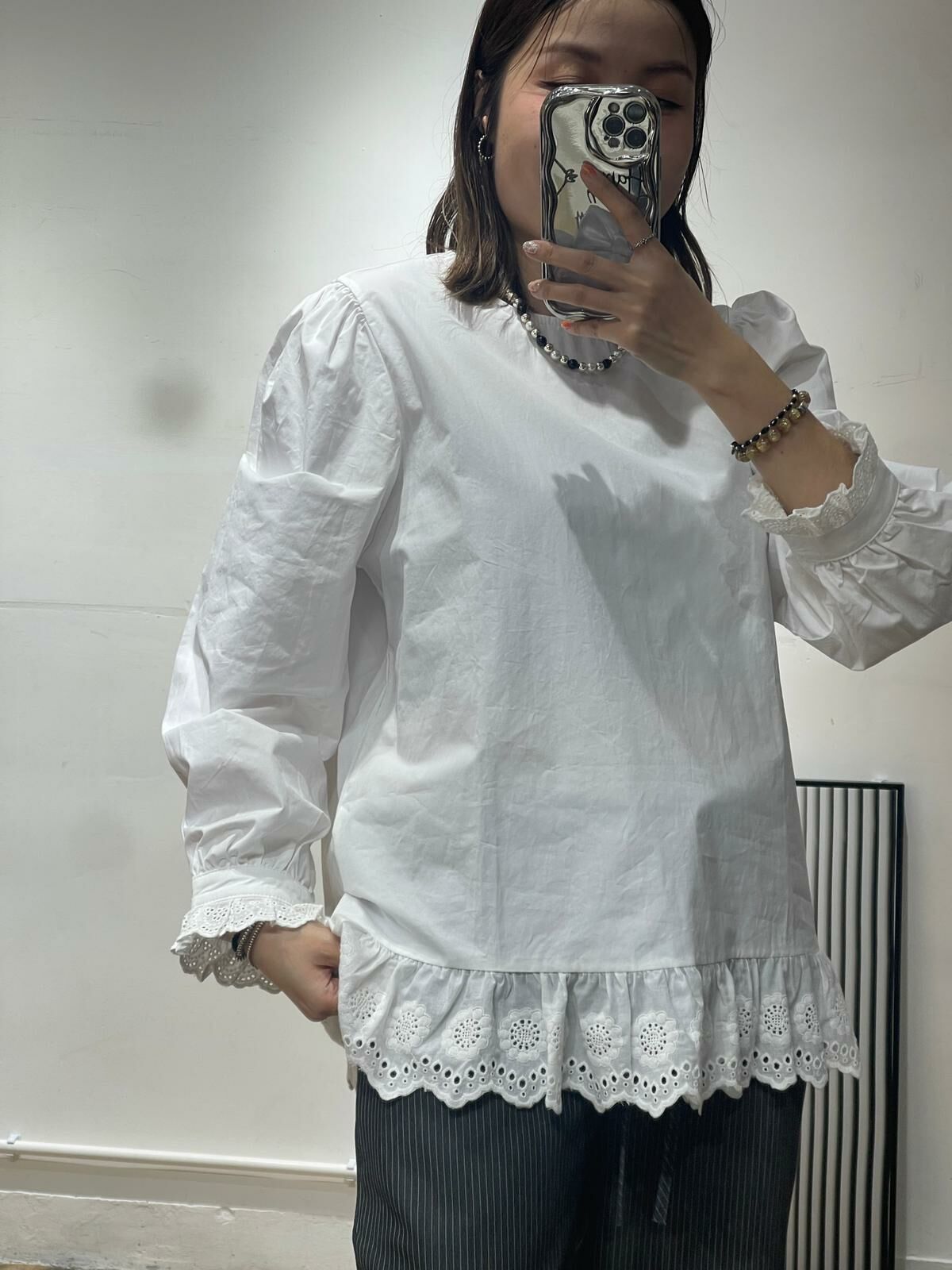 0211978/圓領花邊恤衫42/44'26'