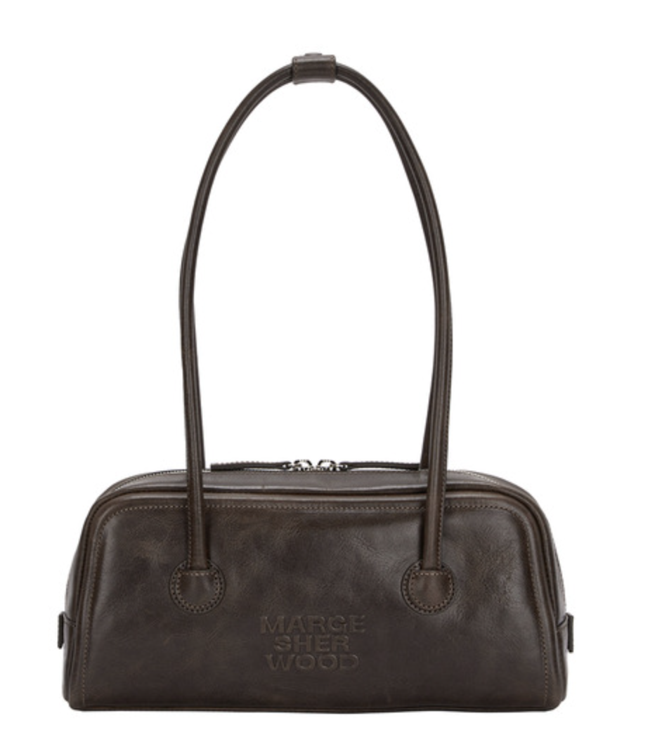 MARGESHERWOOD SOFT BAGUETTE BAG_washed brown pull-up