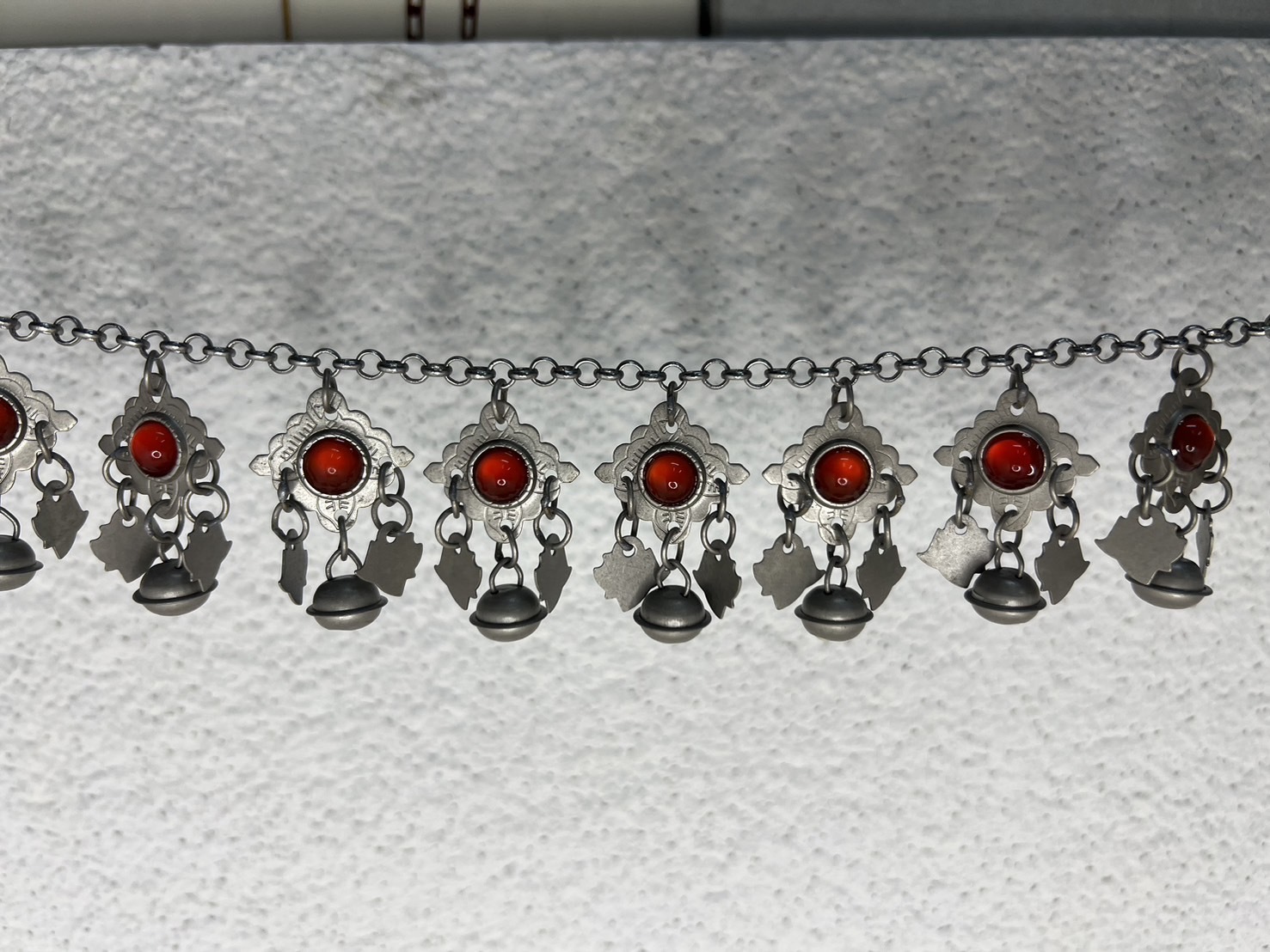 J27(短)-加密全焊接紅瑪瑙單層鈴鐺鏈條89cm