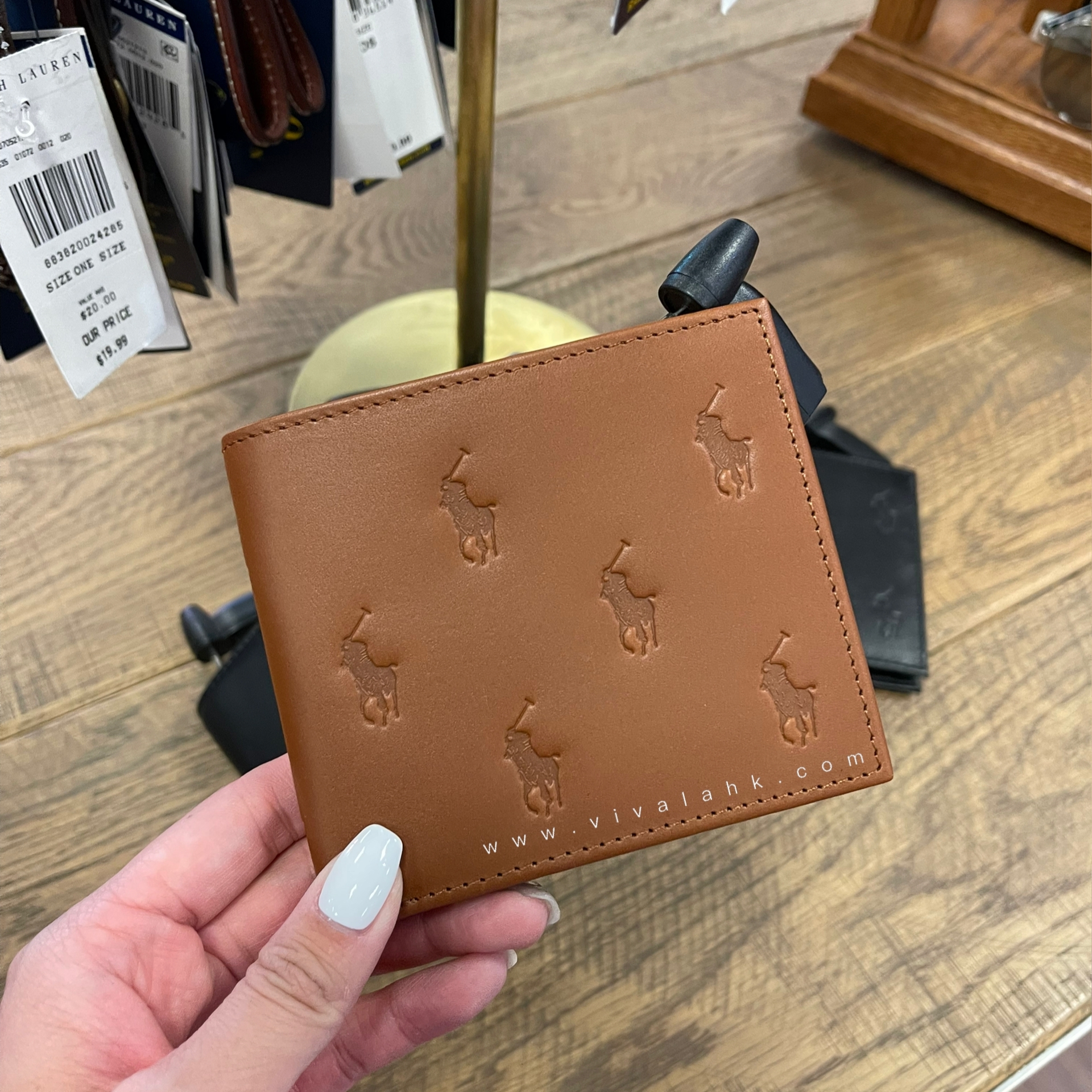 Polo Ralph Lauren - 男裝對摺短銀包 (滑皮)