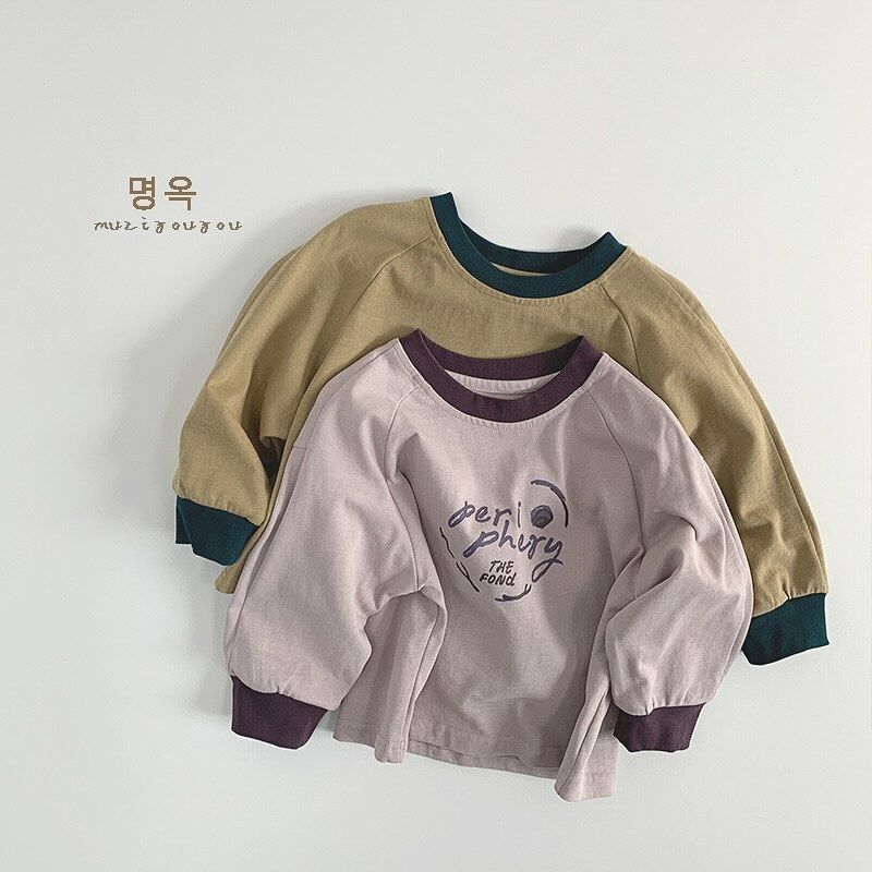 春季簡約純棉撞色上衣