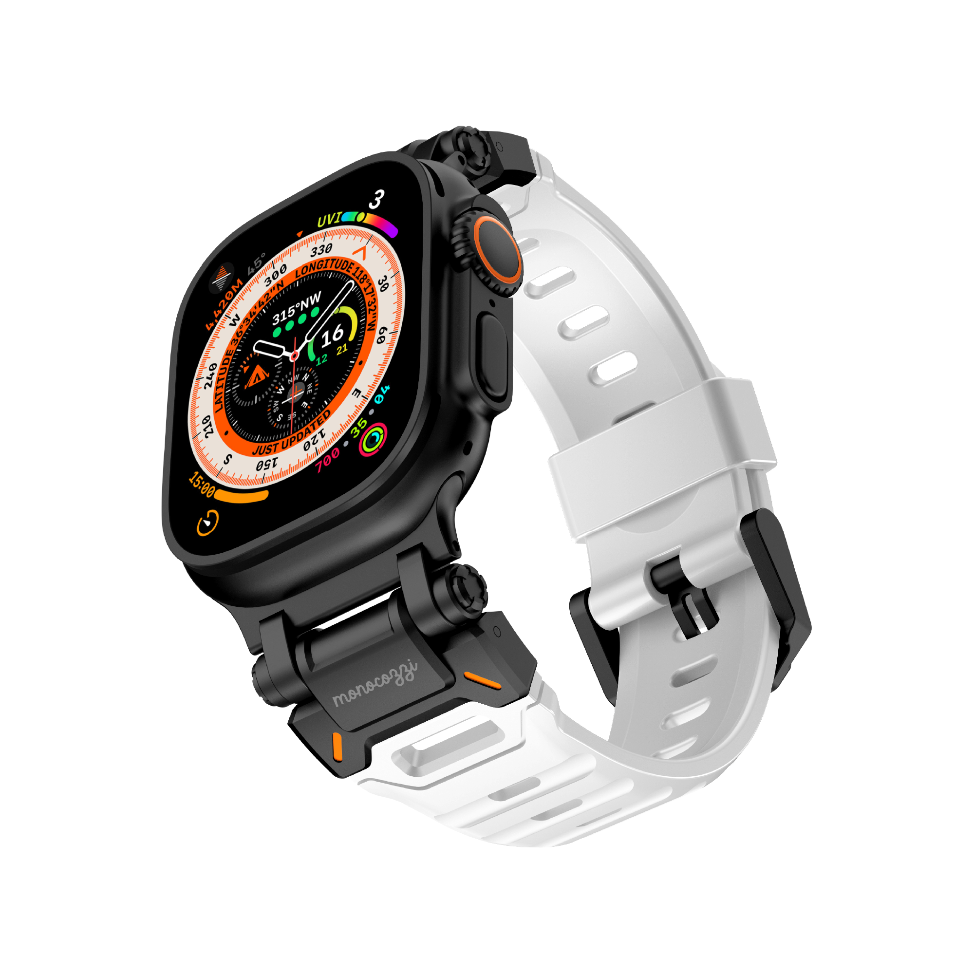 ESSENTIALS | Robust FKM Rubber Strap for Apple Watch 44/45/46/49mm - White