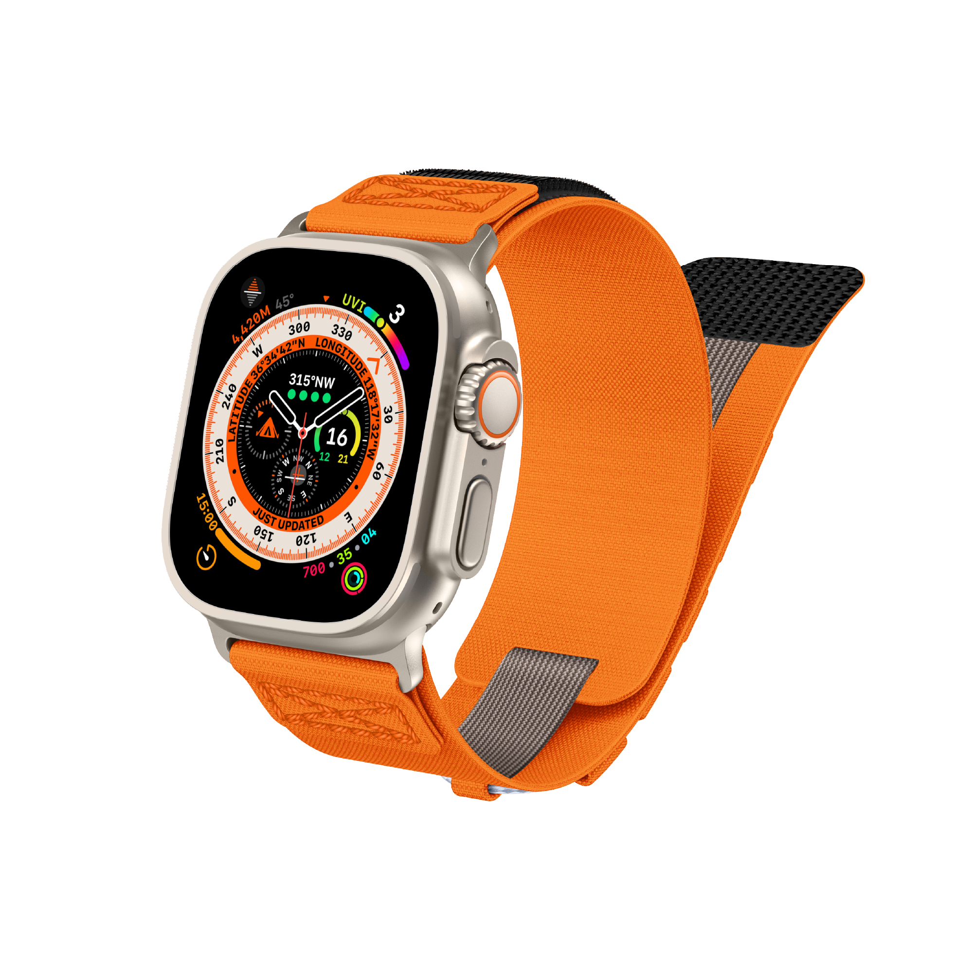 ESSENTIALS | Sturdy Nylon Strap for Apple Watch 44/45/46/49mm - Orange