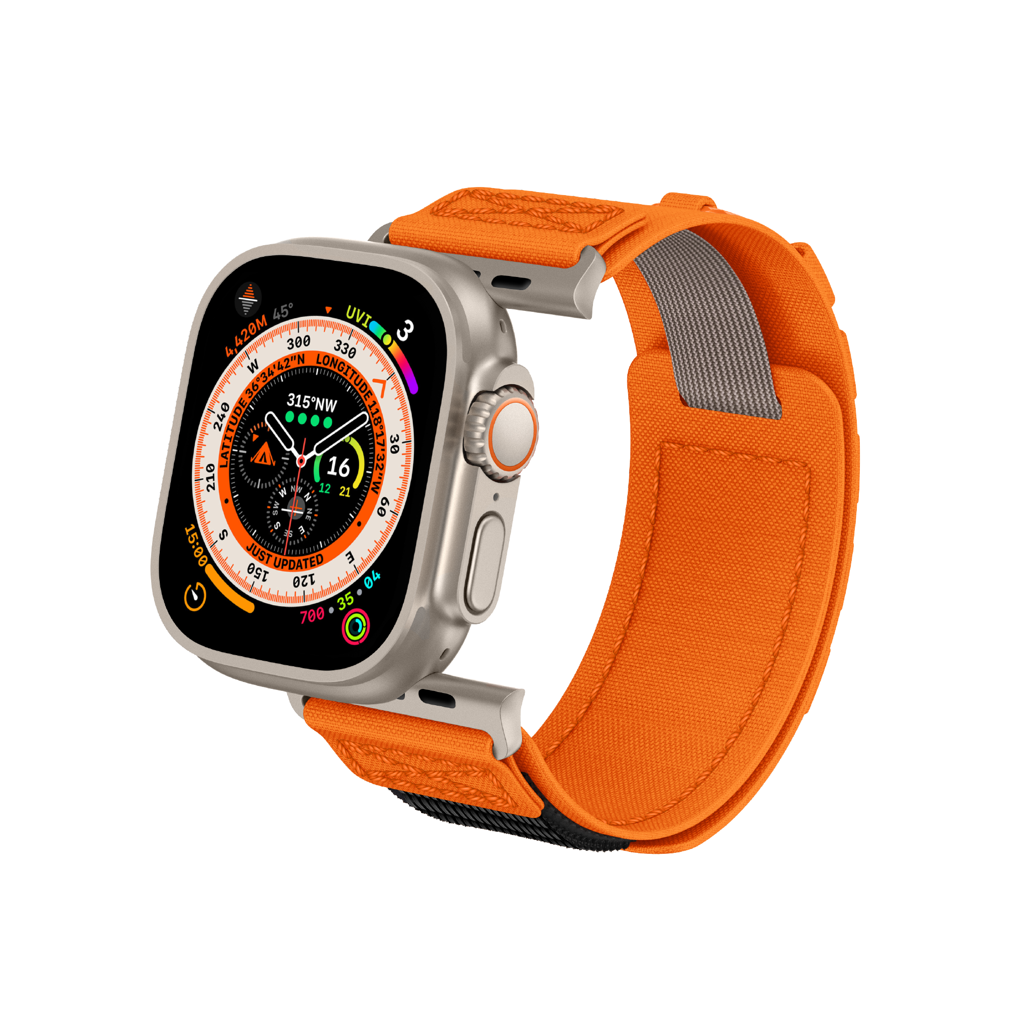 ESSENTIALS | Sturdy Nylon Strap for Apple Watch 44/45/46/49mm - Orange