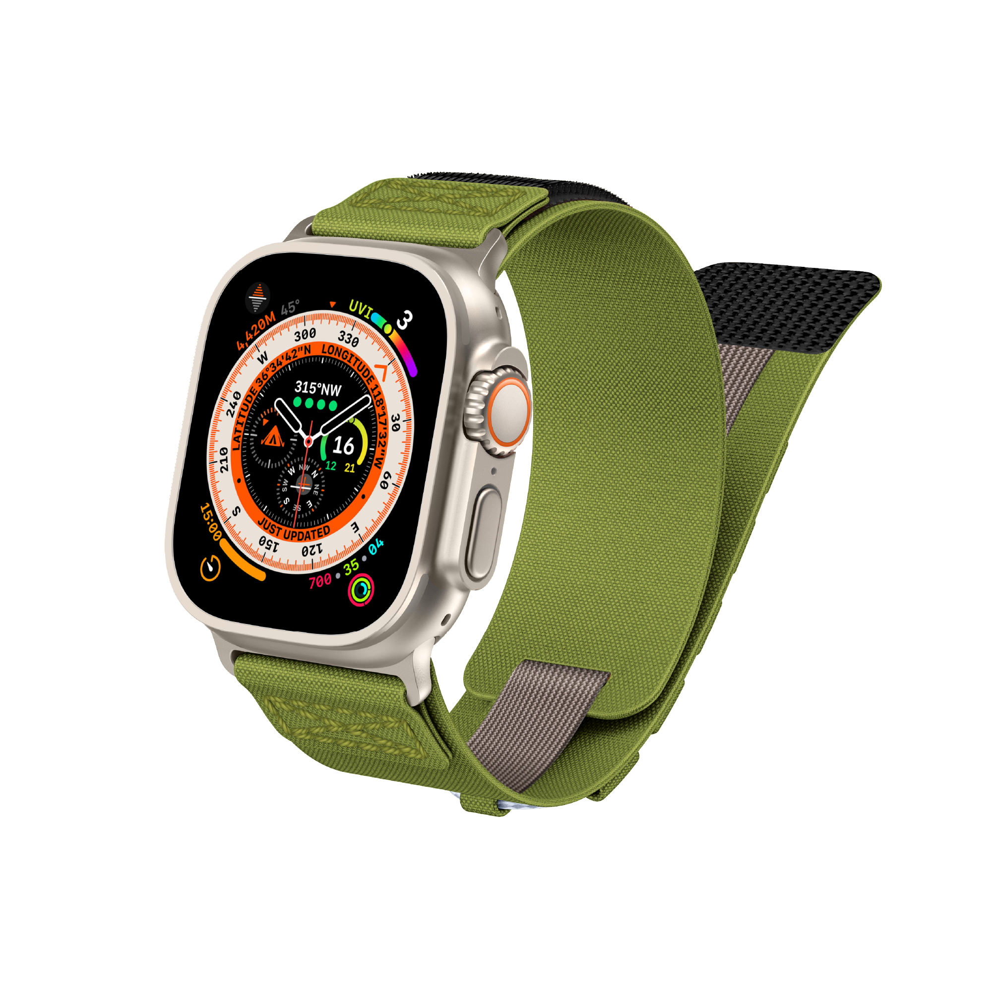 ESSENTIALS | Sturdy Nylon Strap for Apple Watch 44/45/46/49mm - Olive