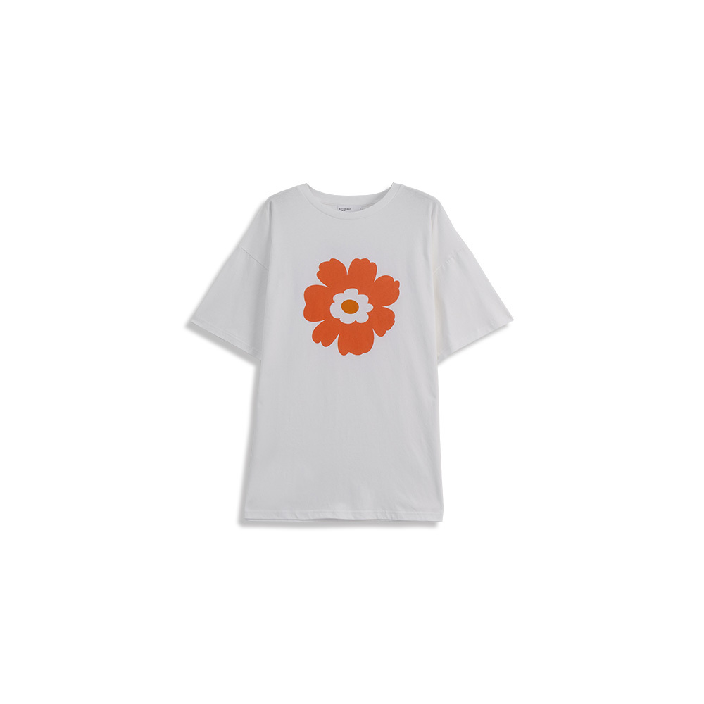 Floral print wide short-sleeved top sold in four colors【01190171】in stock+pre-order