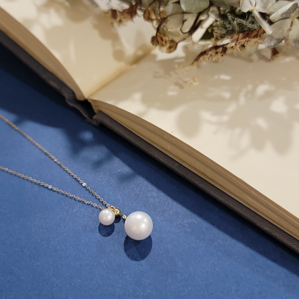 【me.luxe】K18靠近珍珠項鍊8+5mm