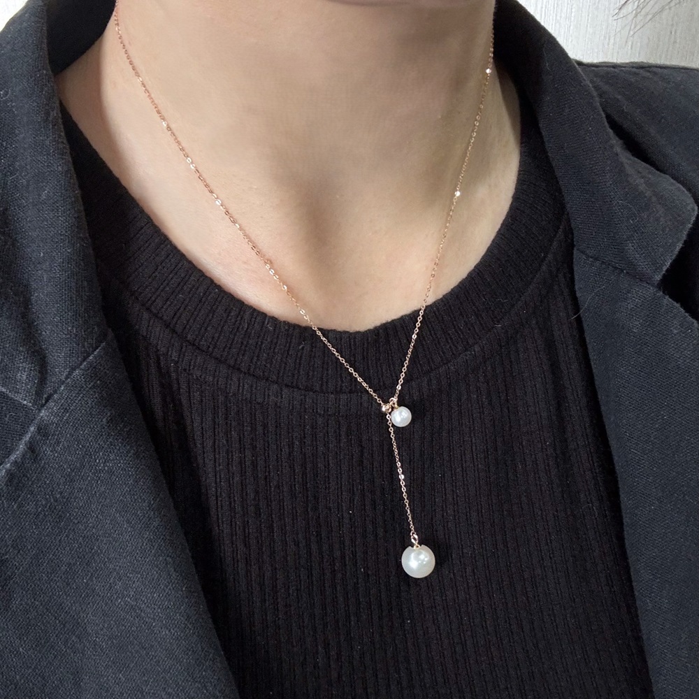 【me.luxe】K18靠近珍珠項鍊8+5mm