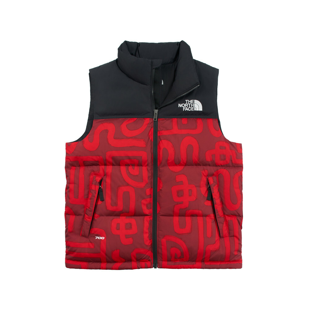 THE NORTH FACE M 1996 RETRO NUPTSE VEST 蛇年限定 圖騰 男款 防潑水羽絨背心-NF0A3JQQ 紅色(8S4)