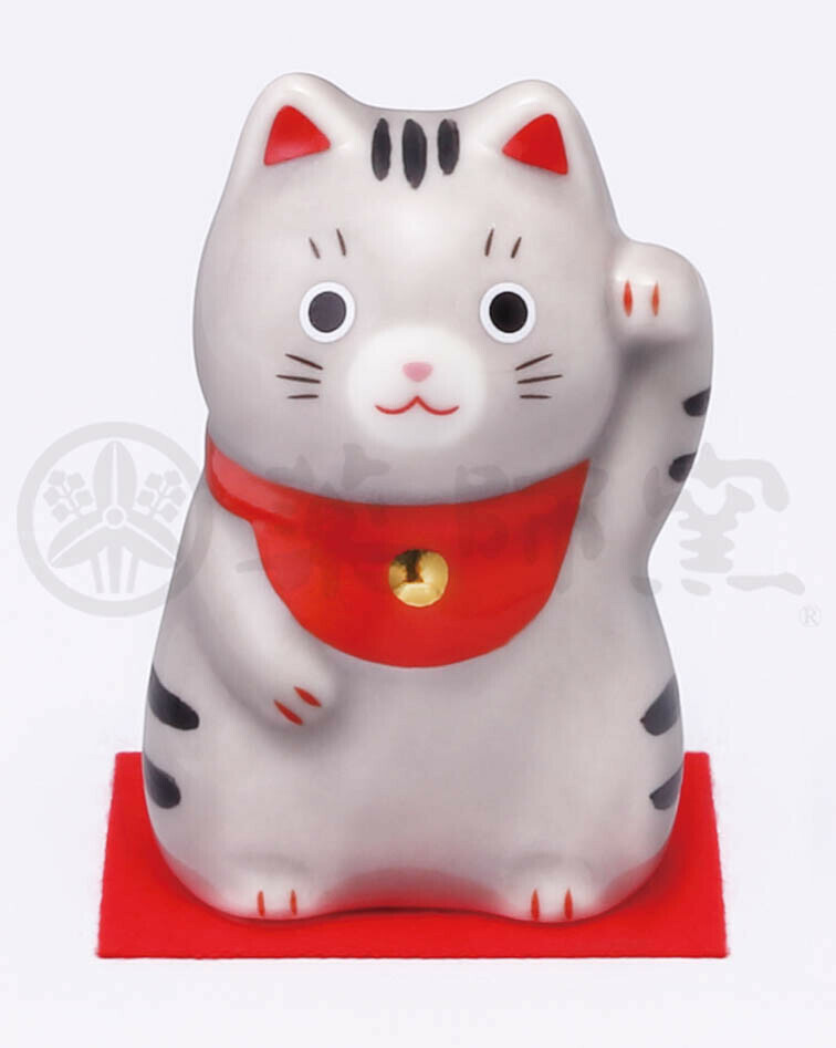 日式藥師窯福招き猫(灰)(小) (非日本製)