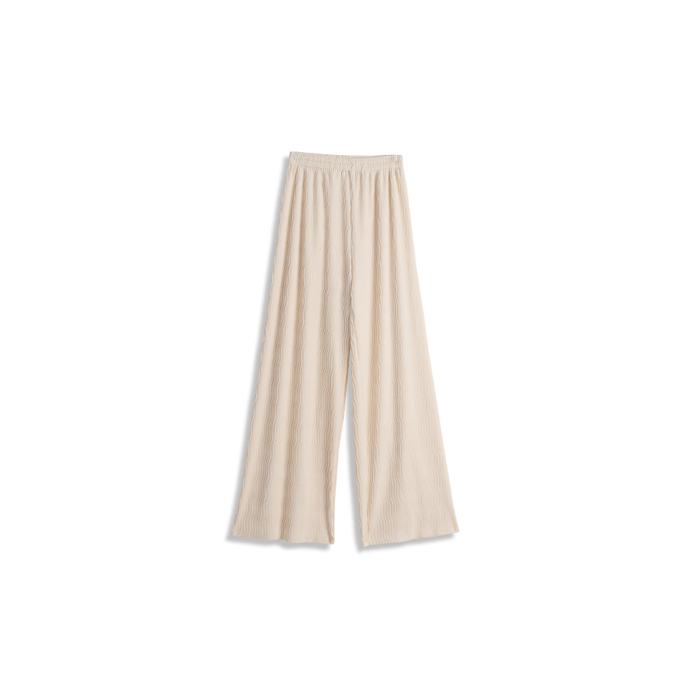Plain wavy pleated pitted trousers sold in four colors【04101893】in stock+pre-order