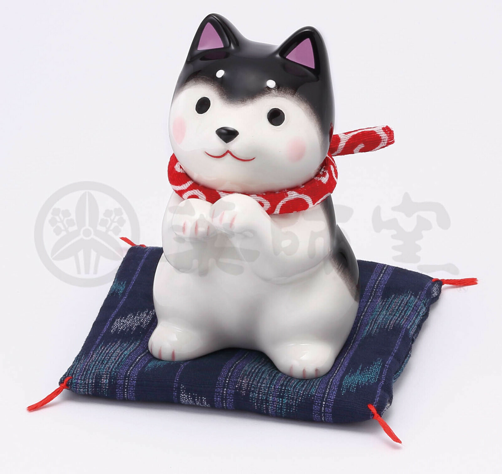 日式陶瓷日和手手柴犬(黑)(小) (非日本製)