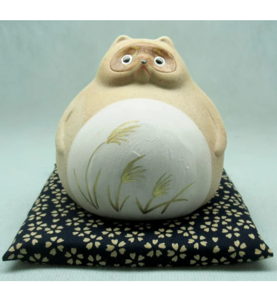 日本萬古燒陶瓷浣熊儲金箱 (日本製)