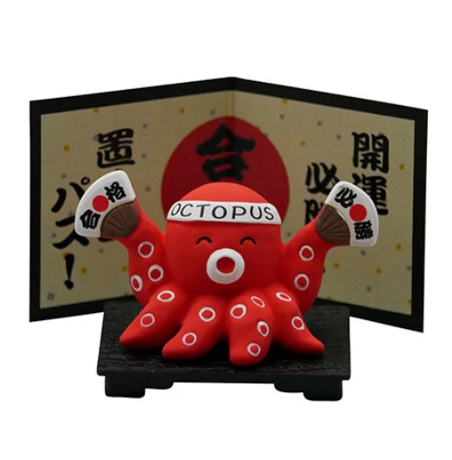 日本萬古燒陶瓷合格開運願望擺設 (日本製)