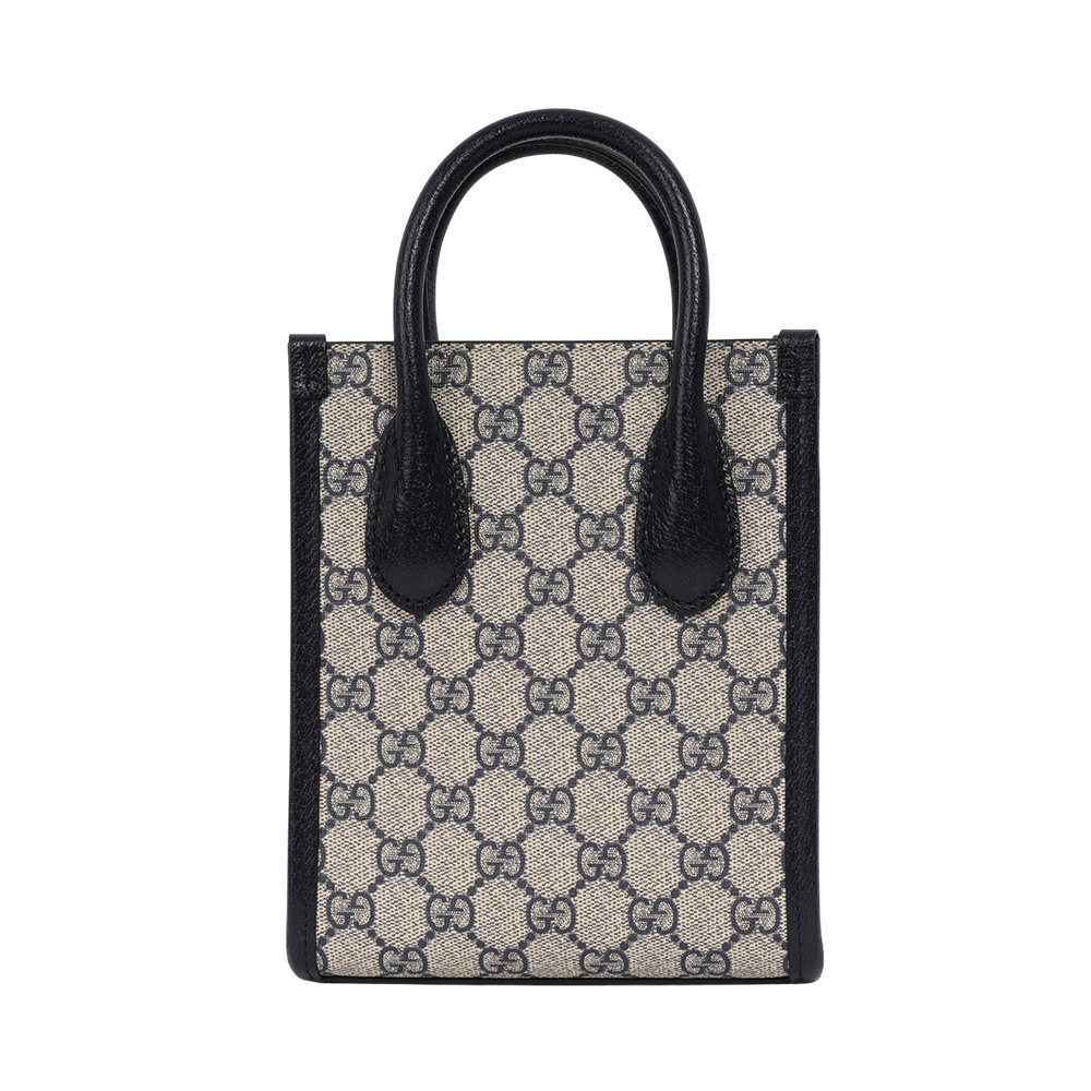 Interlocking G 迷你手提/斜背托特包(黑藍色) 671623 K9GSN 4075