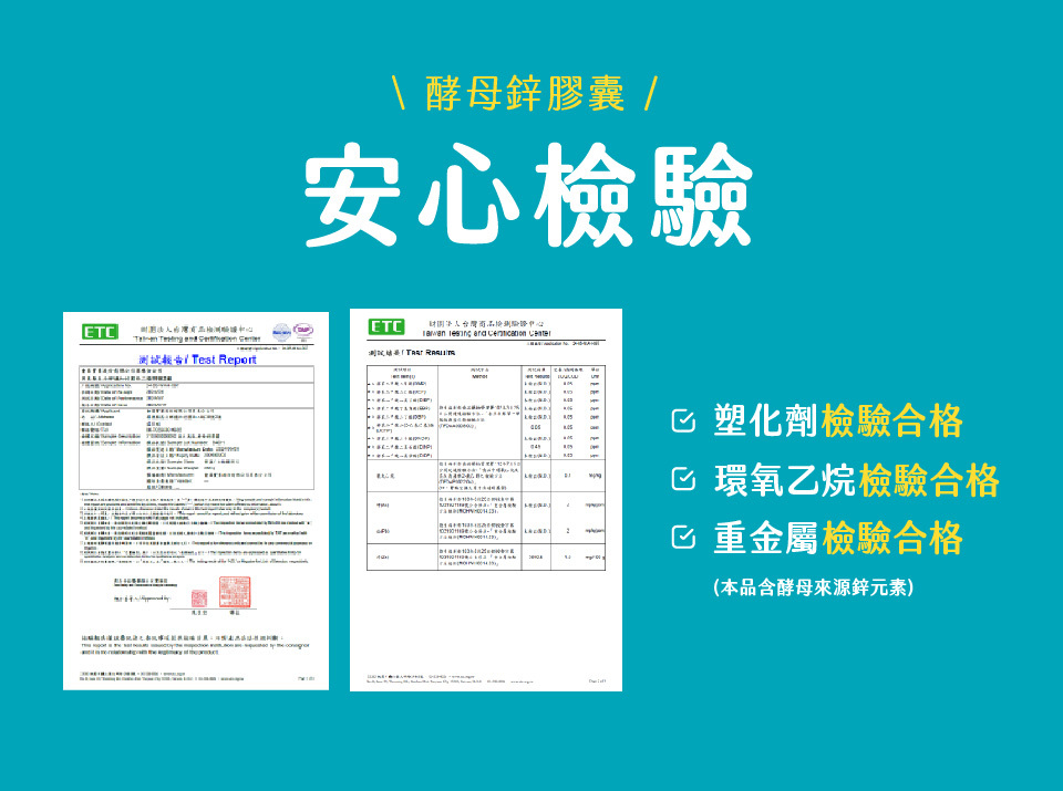 美天美點天然酵母來源鋅膠囊檢驗合格