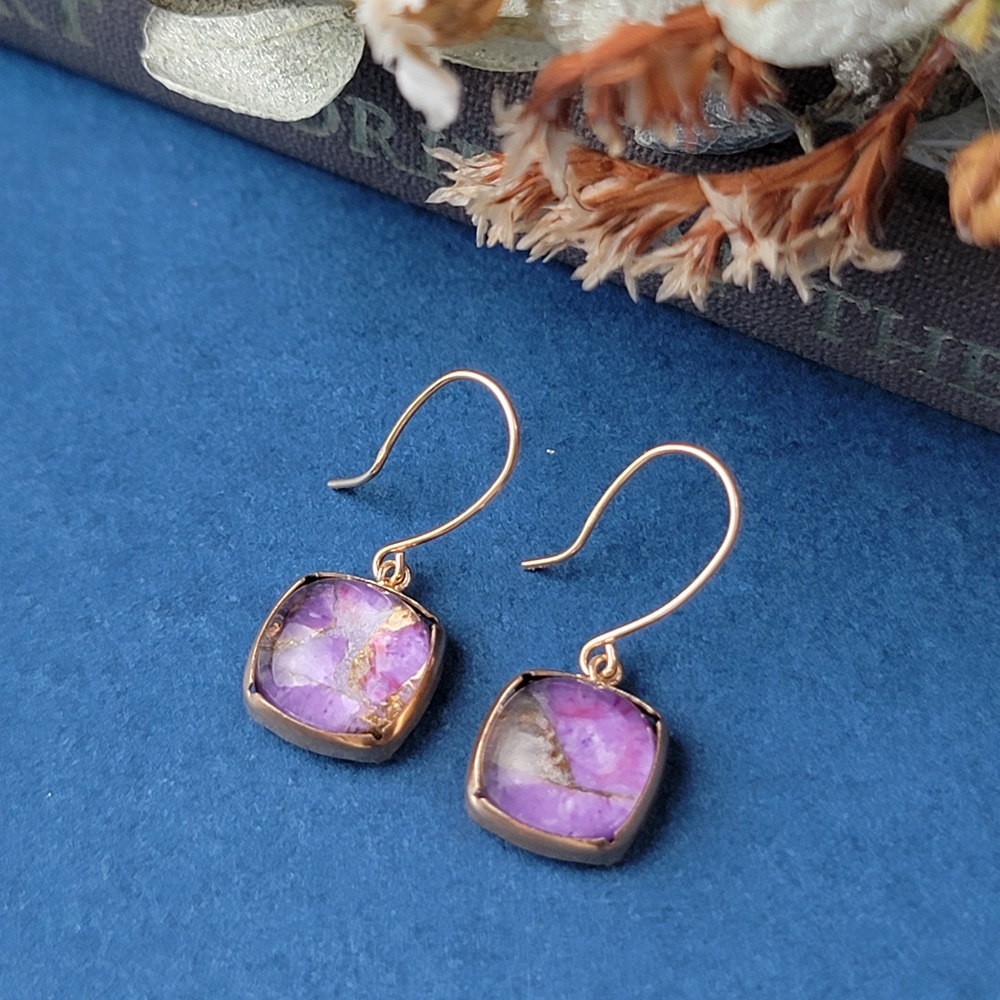 【me.luxe】K10幻紫松韻勾式耳環