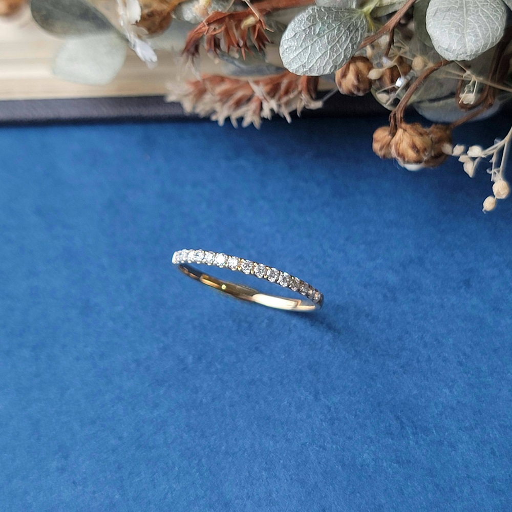 【me.luxe】K18-LAB鑽石20分線戒-黃K/白K