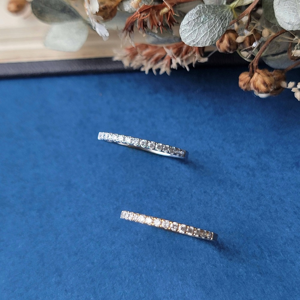 【me.luxe】K18-LAB鑽石20分線戒-黃K/白K