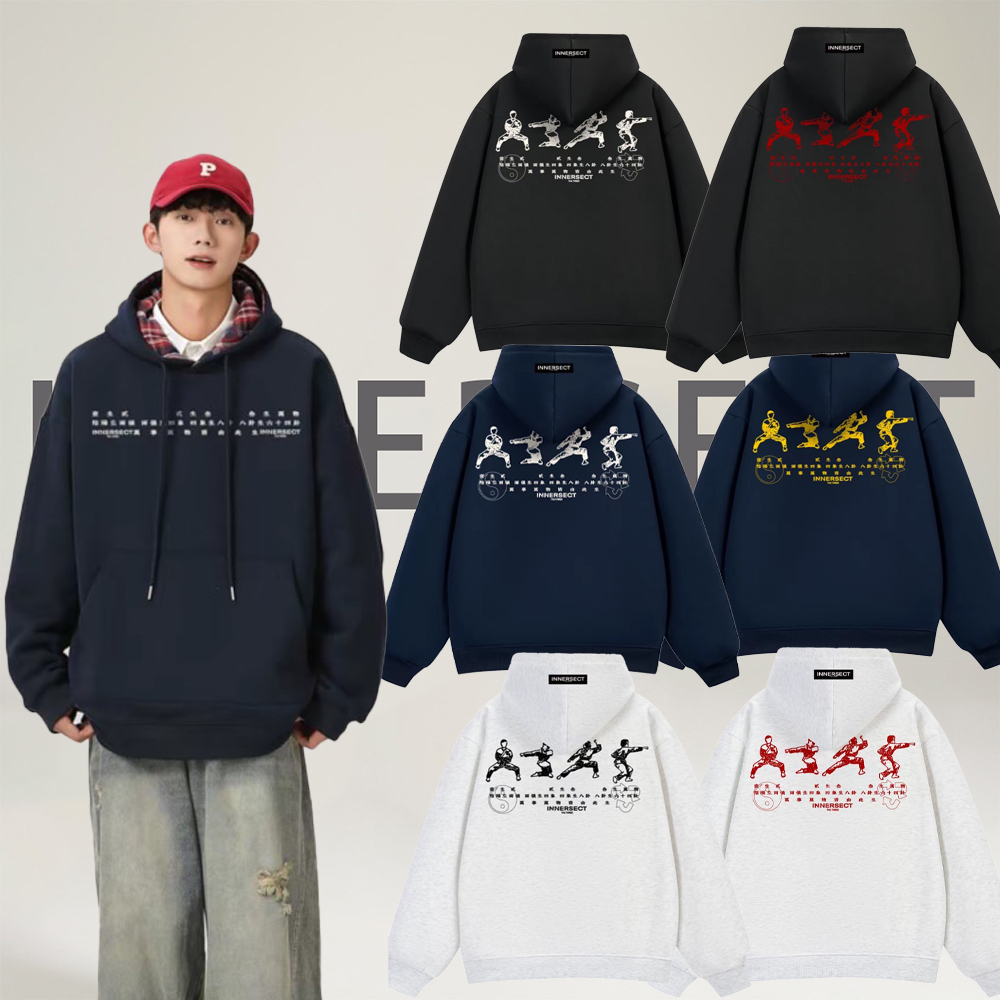 INNERSECT 三生萬物 FOG ESSENTIAL 24FW  傳統武術 演譯圖 格紋帽 連帽上衣 帽tee INA24FWTHDZ006G