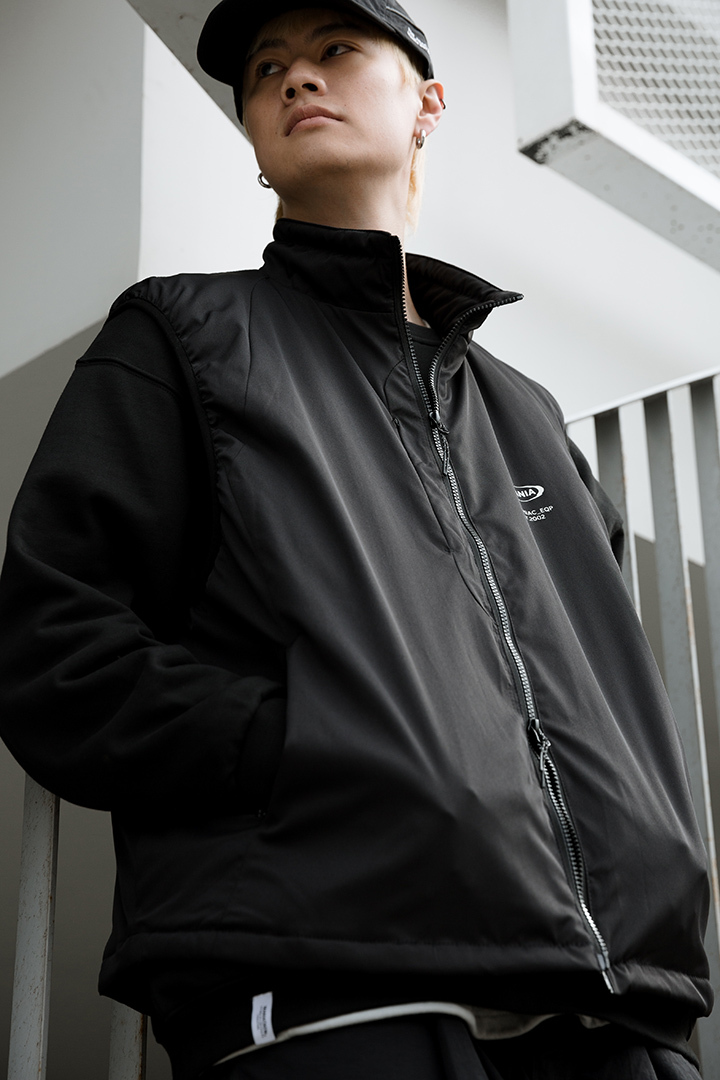 MANIA 立領鋪棉背心 黑/米灰 24 A/W Pocket Vest